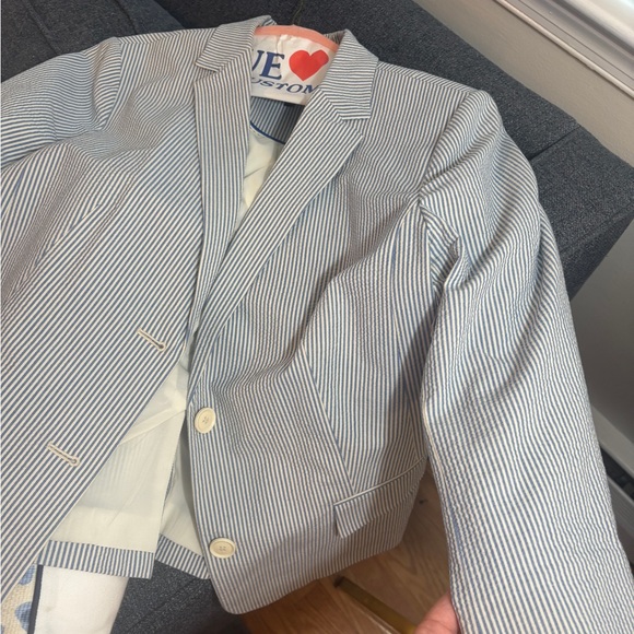 Talbots Blue and White Striped Blazer - Picture 3 of 4